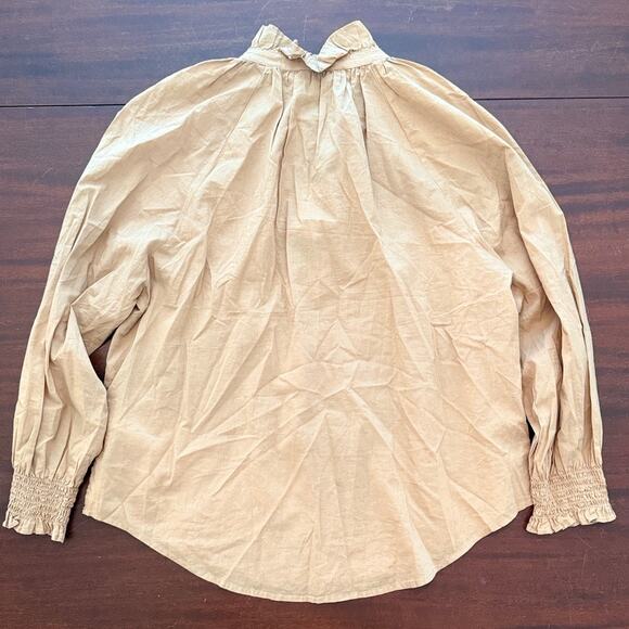 Veronica Beard NWT ($268) | tan khaki Calisto cotton button up blouse shirt | L - Picture 3 of 6